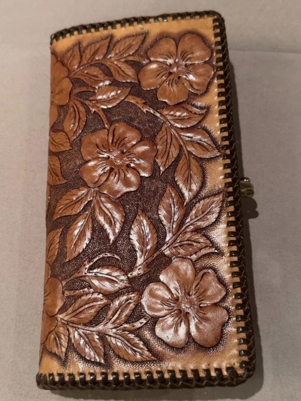 Vintage Hand Made/Tooled Long Leather Wallet
